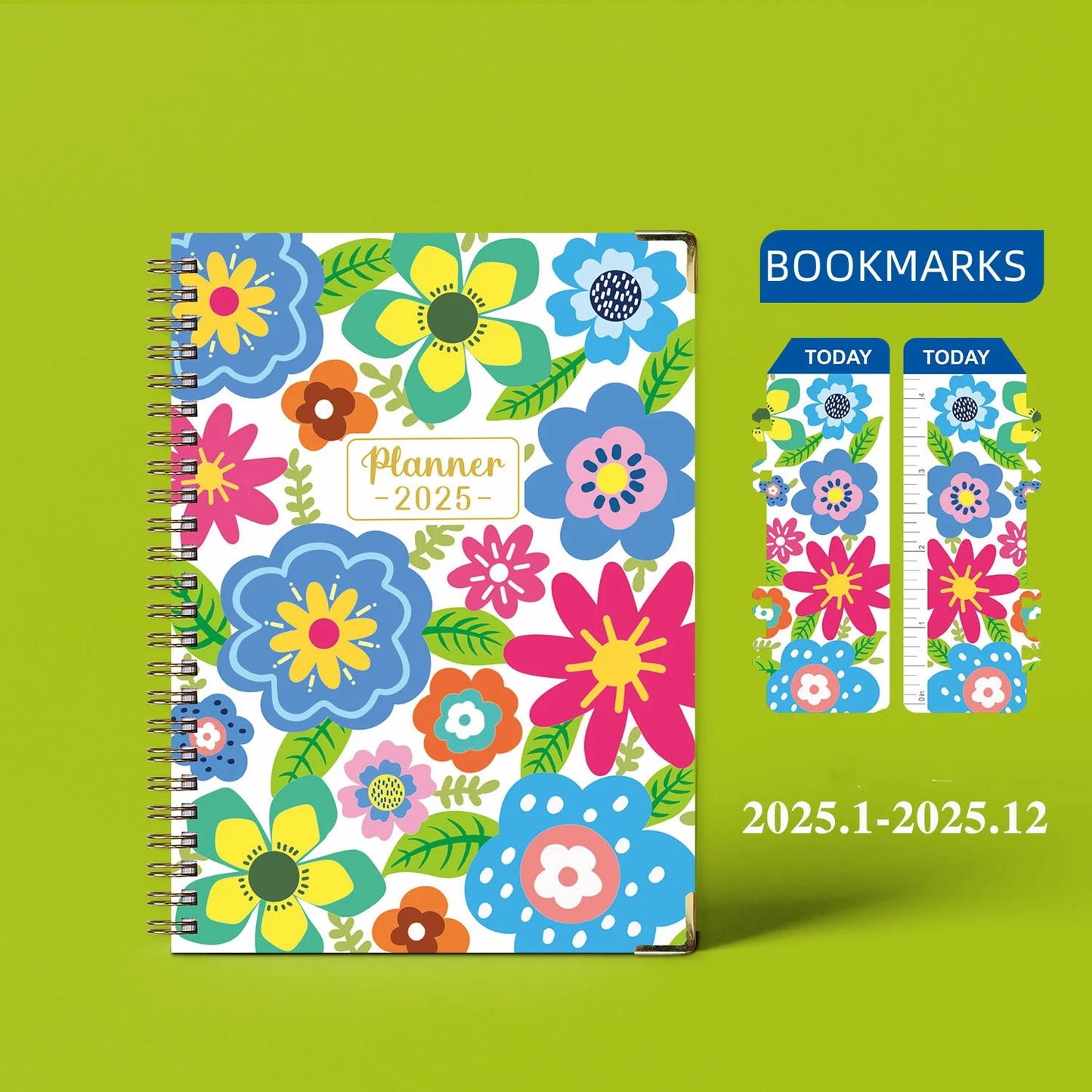 Bview Art 2025 Weekly Planner English A5 Agenda PLANNER Coil Notebook