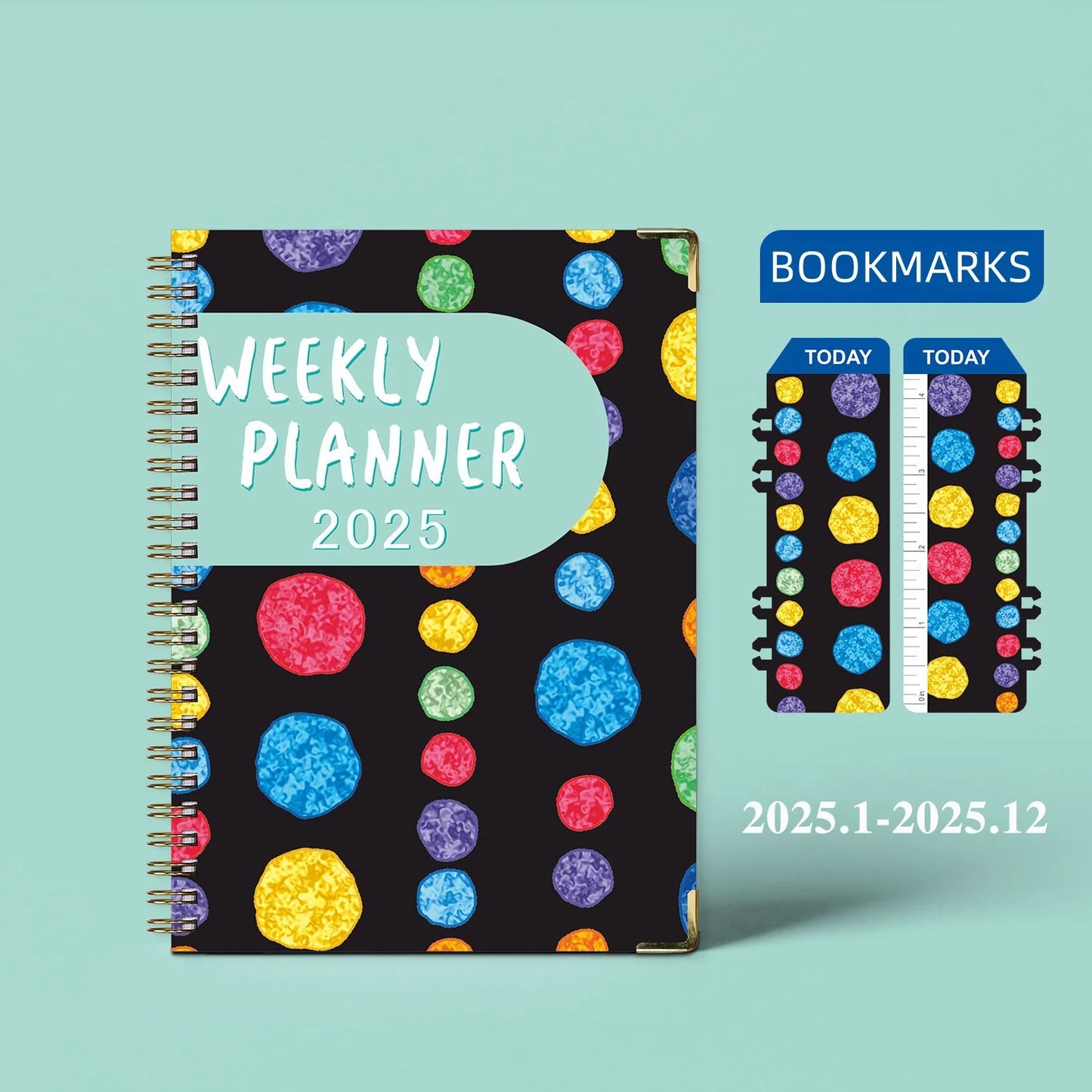 Bview Art 2025 Weekly Planner English A5 Agenda PLANNER Coil Notebook