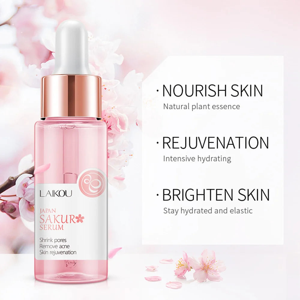 LAIKOU 8Pcs Sakura Facial Skin Care Set Moisturizing Nourishing Serum Soothing Cream Repairing Lip Balm Hand Cream Beauty Makeup