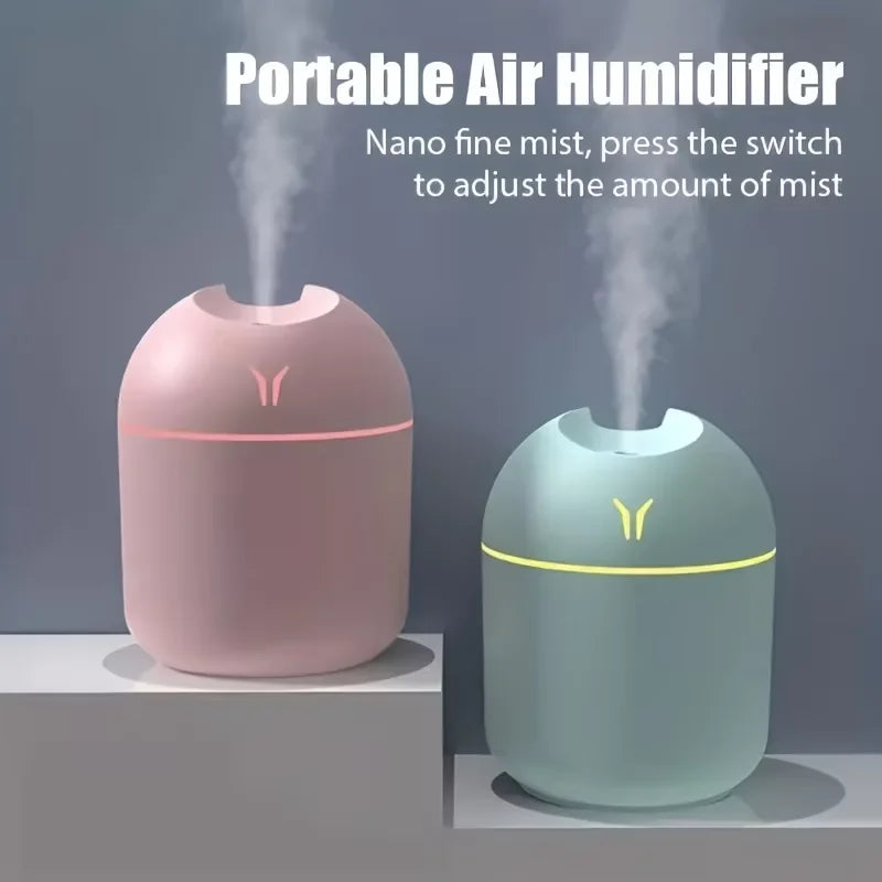 Portable USB Ultrasonic Air Humidifier & Essential Oil Diffuser with LED Light