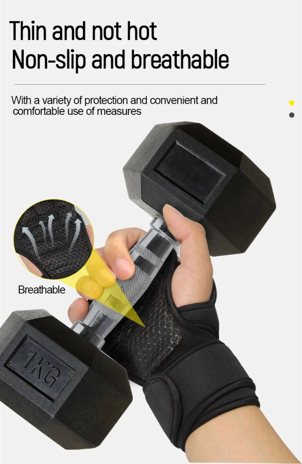 1Pair Unisex Workout Gloves – Gym, Fitness & Weightlifting Protector