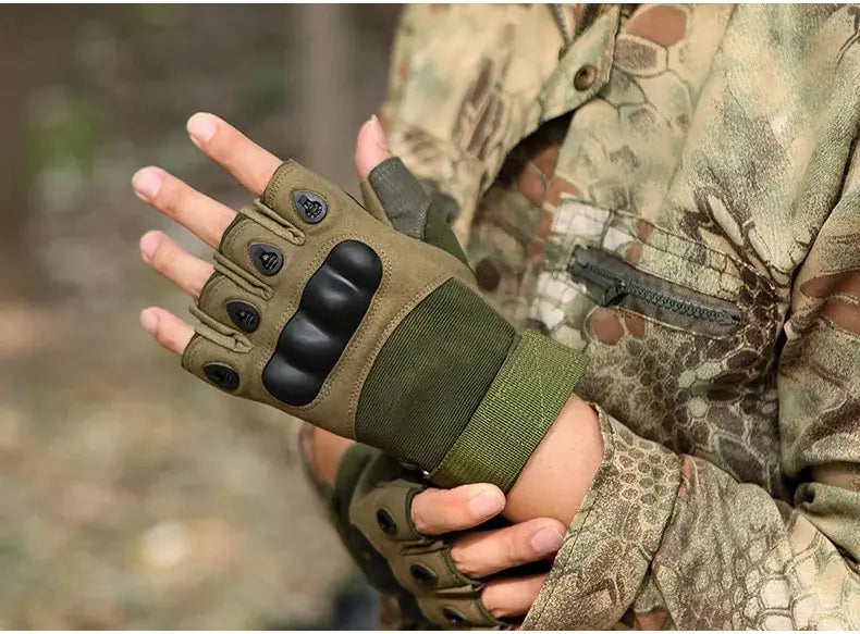 Fitness Anti Slip Cycling Gloves, Wear-resistant Outdoor Tactical Sports Climbing Half Finger Gloves