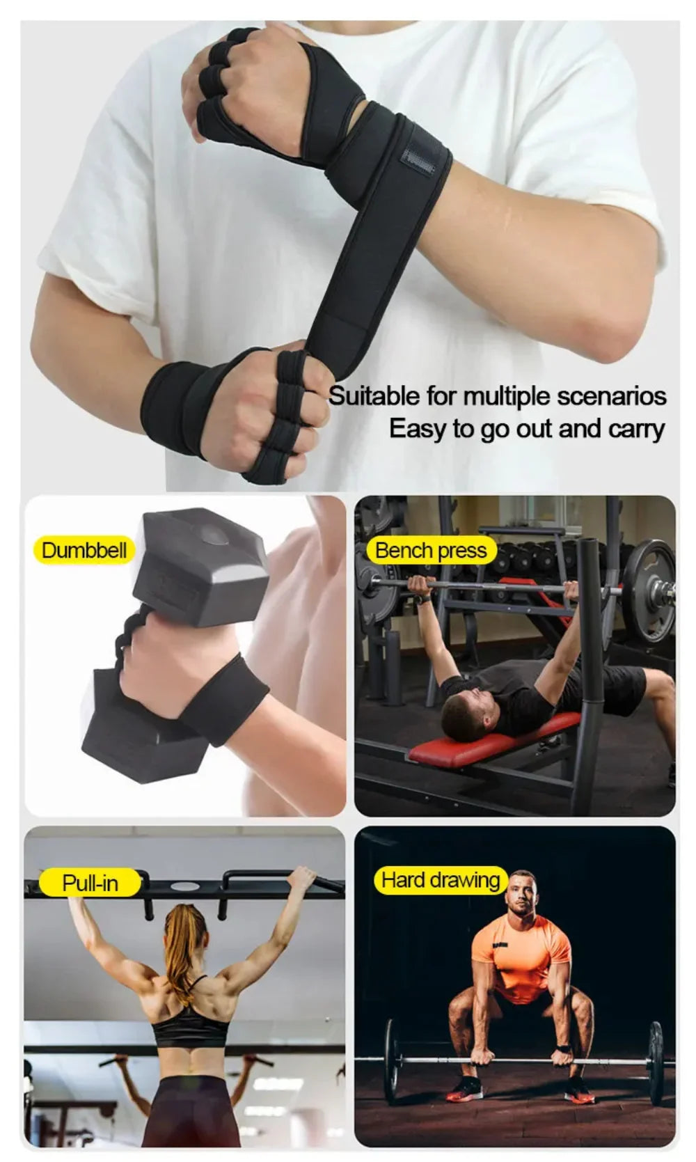 1Pair Unisex Workout Gloves – Gym, Fitness & Weightlifting Protector