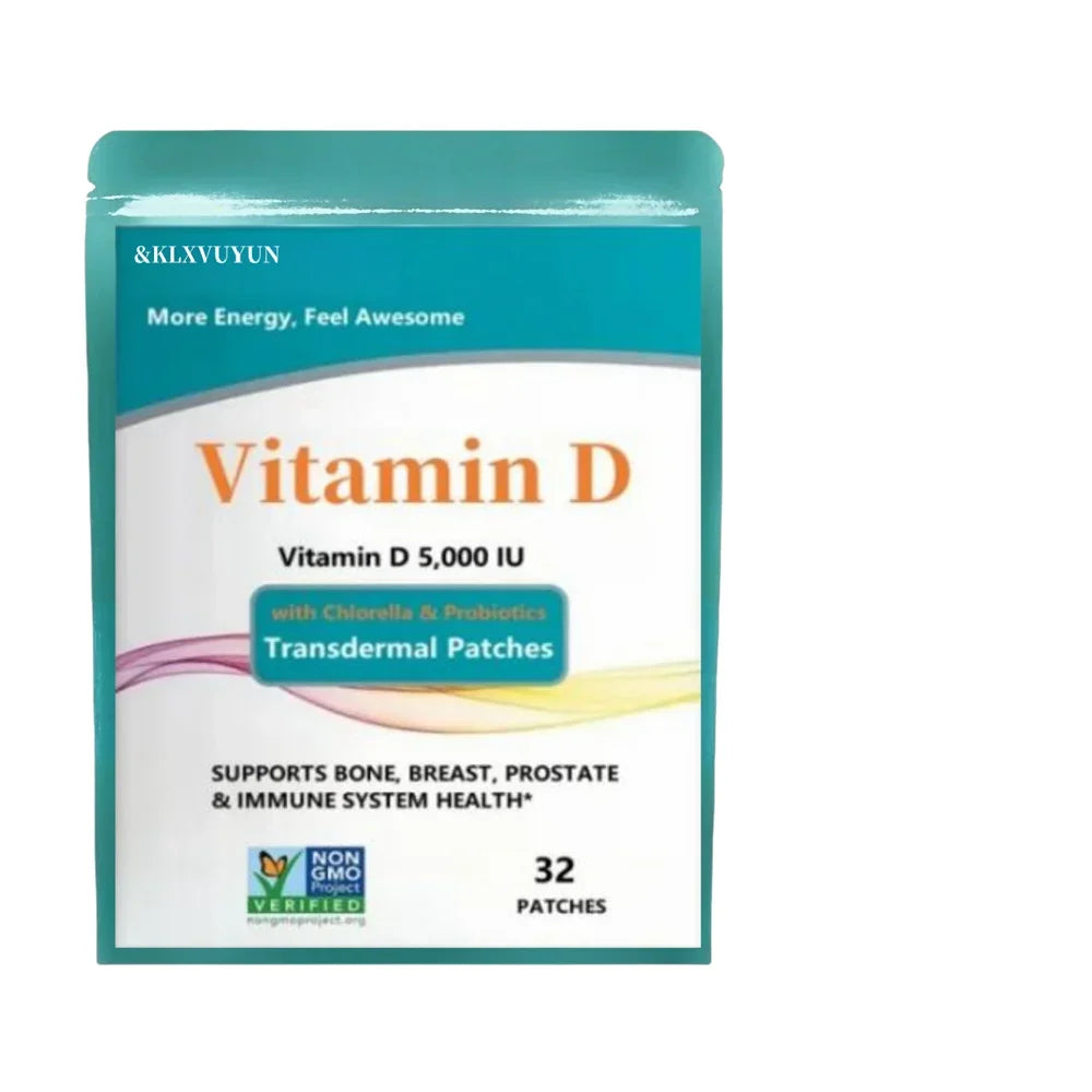 Vitamin D3, Vitamin D 5,000 Iu, Transdermal Patches,vitamin D Supplements With Chlorella, Fruit, Veggies & Probiotics, 32pcs