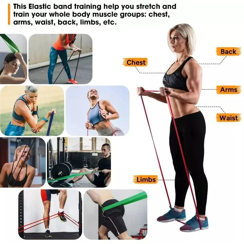 5–120lbs Resistance Bands – Fitness, Boxing, Yoga & Home Gym Equipment