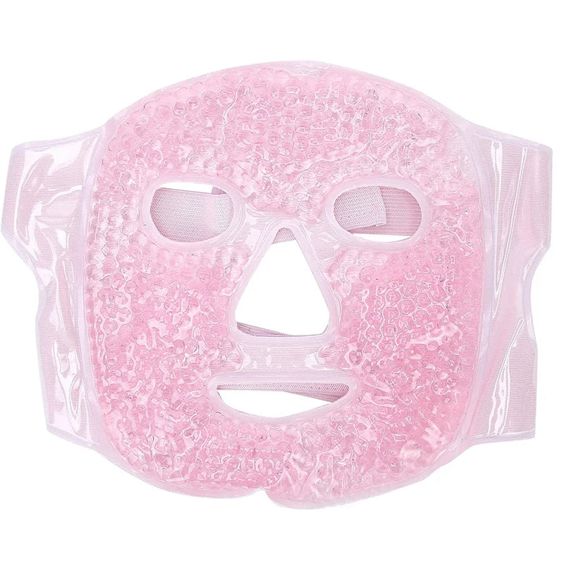 SPA Ice Cold and Hot Heat Full Face Eye Mask Sleeping Ice Pack Reduce Face Puff Dark Circles Gel Beads Compress for Woman