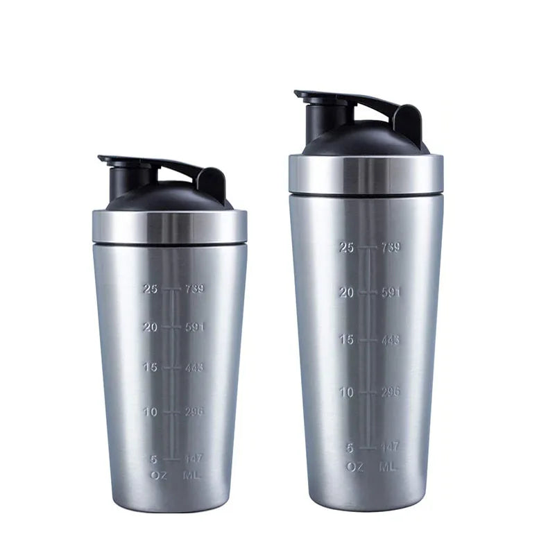 Stainless Steel Protein Shaker Cup Portable Fitness Sports Mug Nutrition Shakers Cup Water Bottles Water Cup Portable Shakers