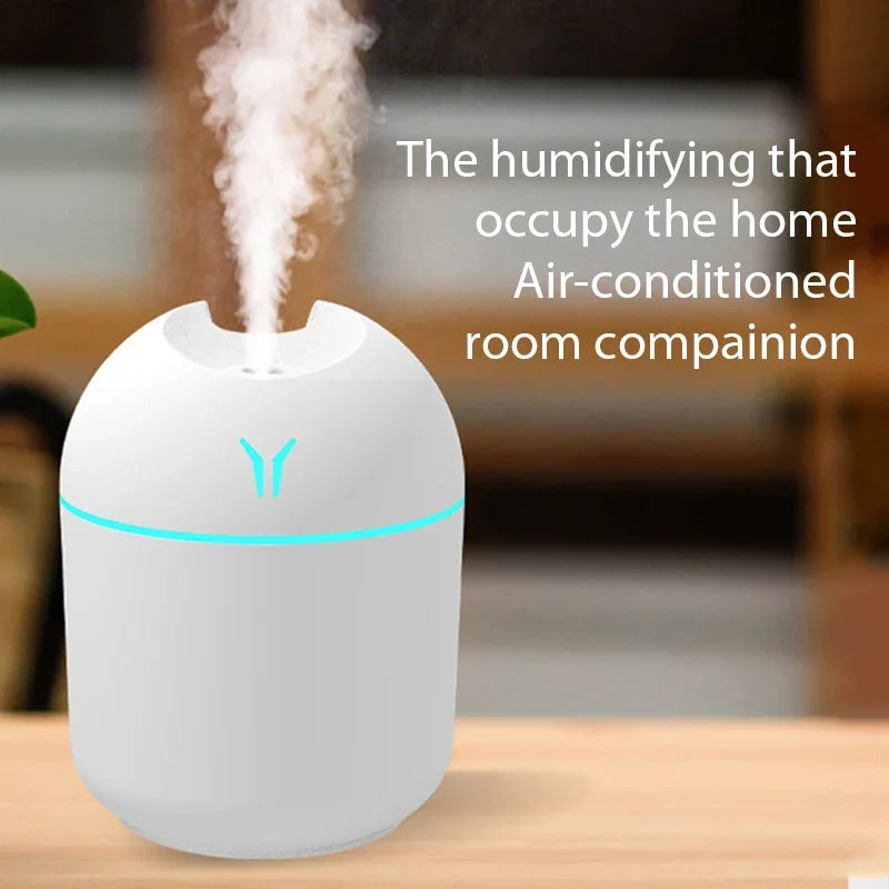 Portable USB Ultrasonic Air Humidifier & Essential Oil Diffuser with LED Light