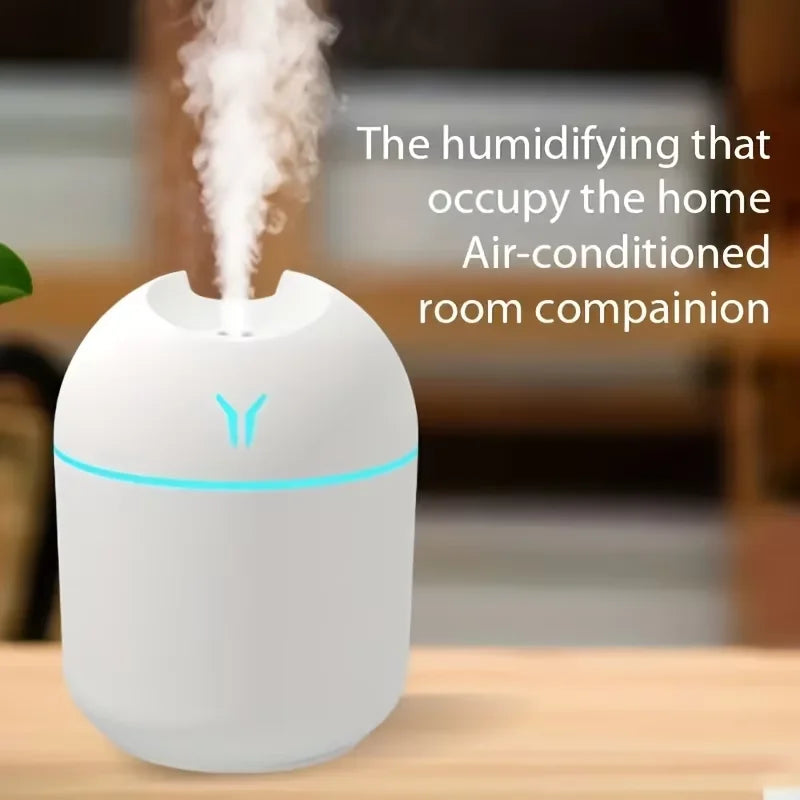 Portable USB Ultrasonic Air Humidifier & Essential Oil Diffuser with LED Light