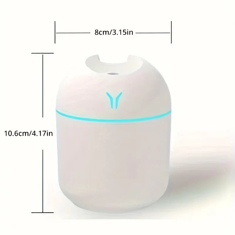 Portable USB Ultrasonic Air Humidifier & Essential Oil Diffuser with LED Light