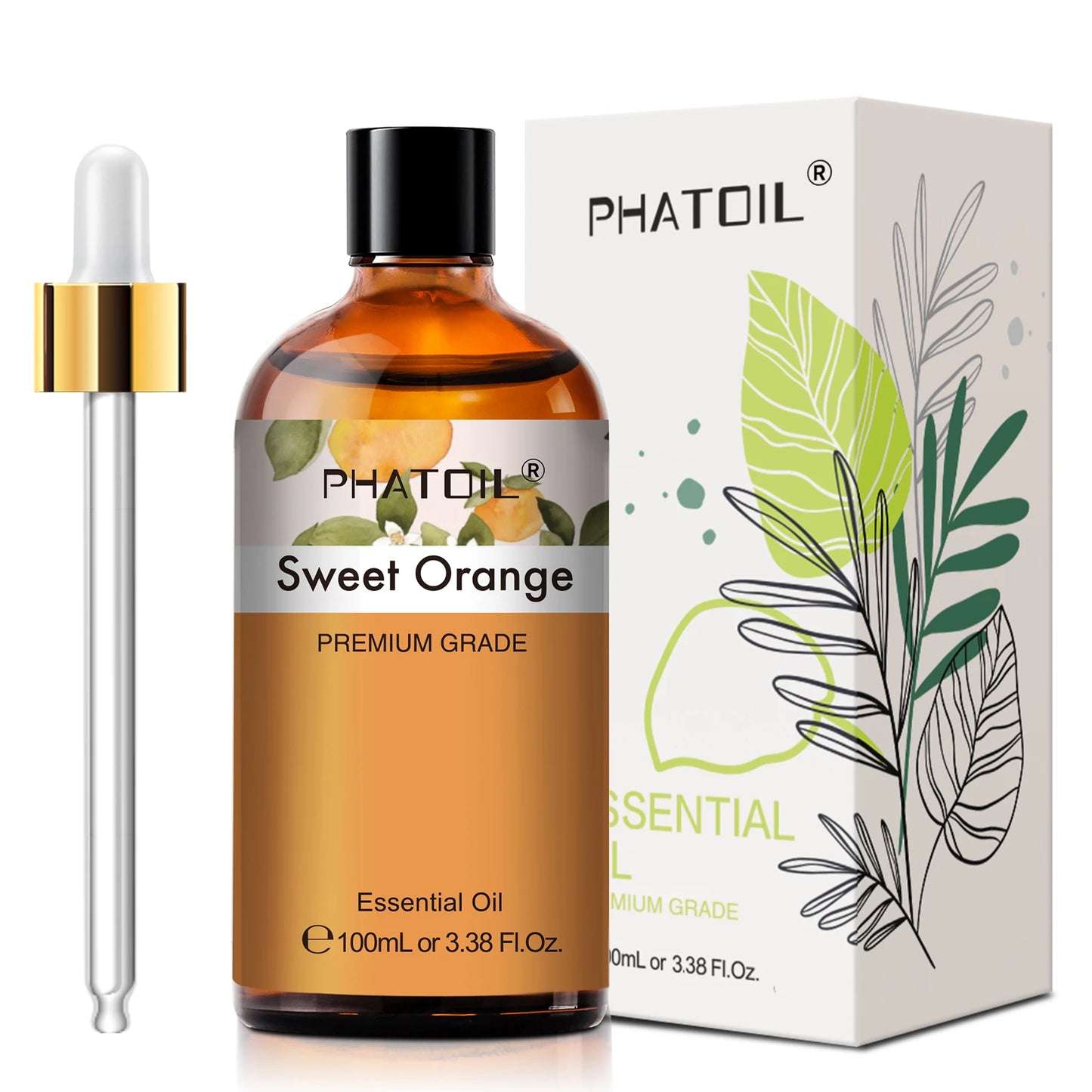 PHATOIL 100ml Eucalyptus Essential Oil Lavender Vanilla Jasmine Lemon Bergamot Aroma Oil for Diffuser Aromatherapy Candle Making