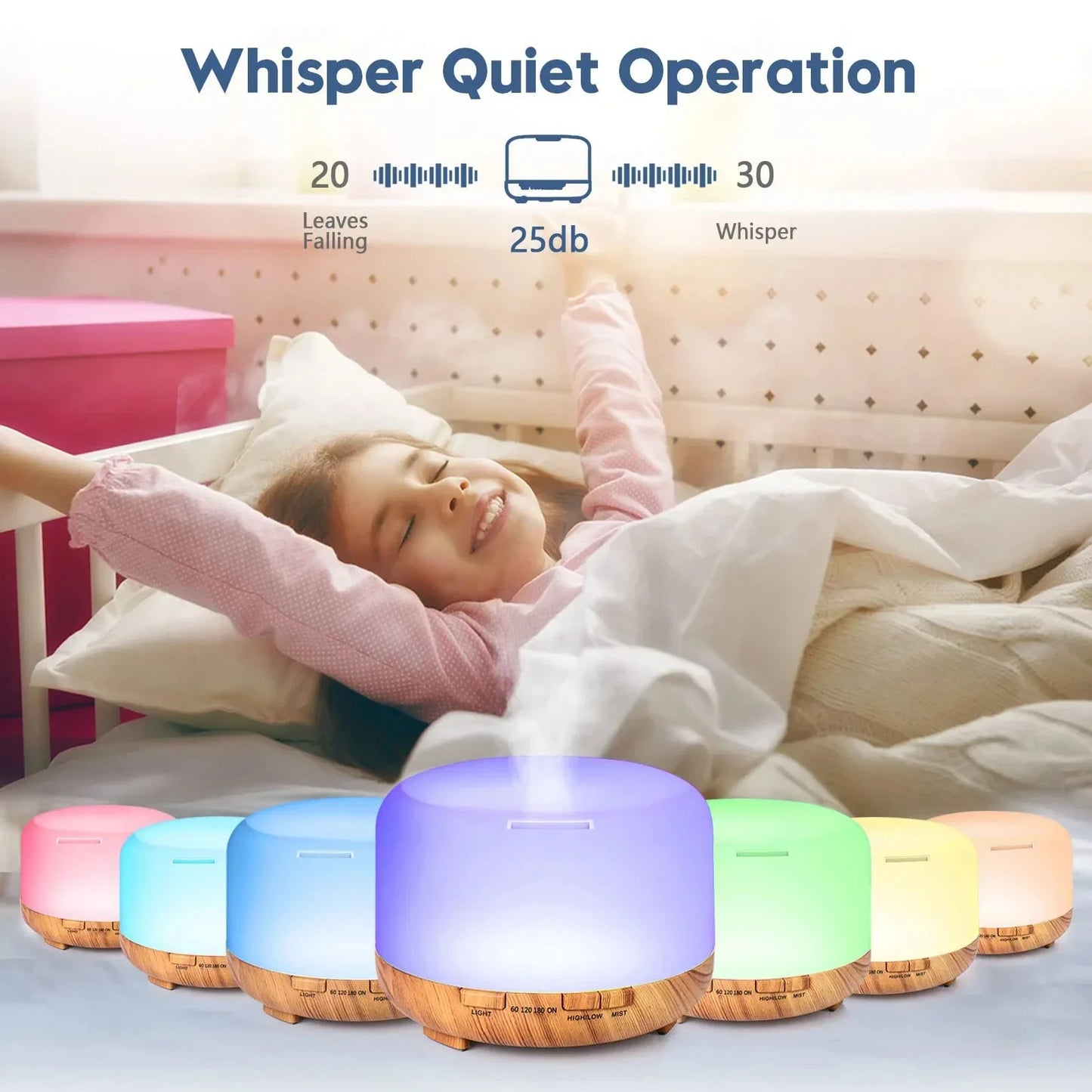 Air Humidifier Essential oil Diffuser 500ML Ultrasonic Cool Mist Maker Fogger USB Humidifier LED Lamp Aroma Diffuser Electric ﻿