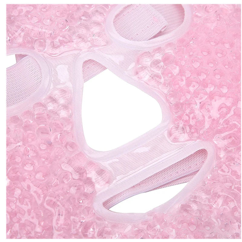 SPA Ice Cold and Hot Heat Full Face Eye Mask Sleeping Ice Pack Reduce Face Puff Dark Circles Gel Beads Compress for Woman