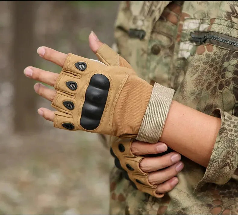 Fitness Anti Slip Cycling Gloves, Wear-resistant Outdoor Tactical Sports Climbing Half Finger Gloves