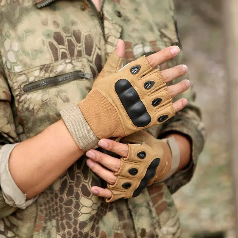 Fitness Anti Slip Cycling Gloves, Wear-resistant Outdoor Tactical Sports Climbing Half Finger Gloves