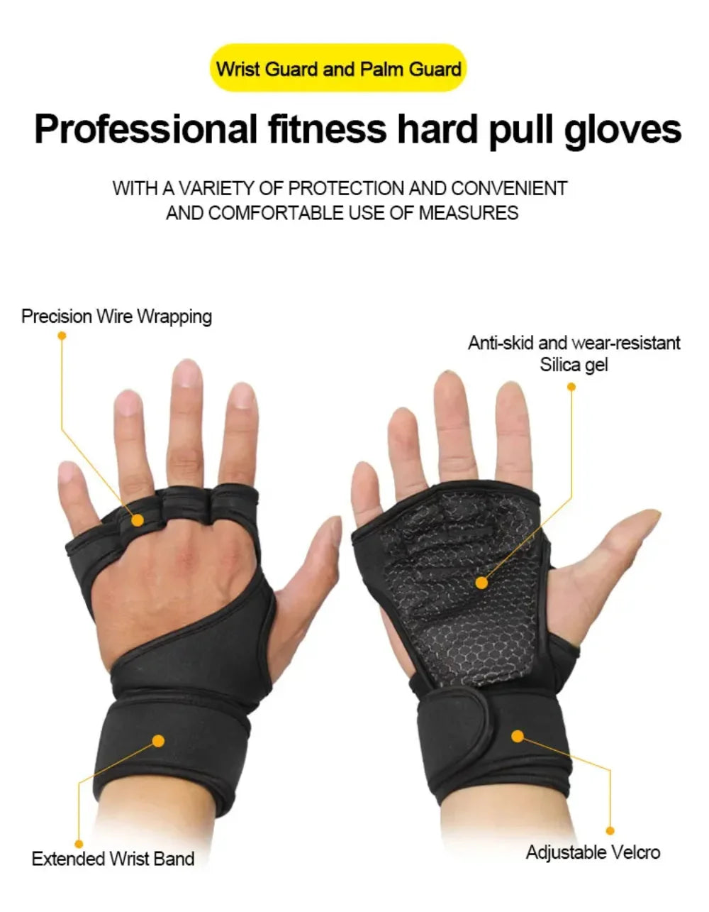 1Pair Unisex Workout Gloves – Gym, Fitness & Weightlifting Protector